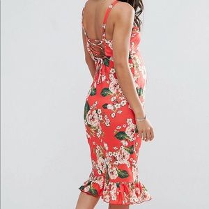 ASOS maternity floral midi tie back dress